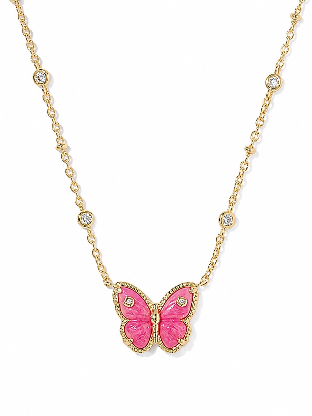 Kendra Scott Cailey Butterfly Pendant Necklace in Pink